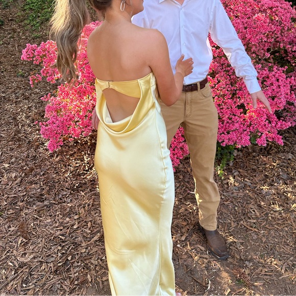 Babyboo Fashion Rheanna Maxi Dress - Lemon Yellow Formal Dress - Picture 2 of 6